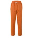Pantaloni da lavoro sanitario con chiusura con laccetti in tessuto, colore arancione ROMP0201.AR