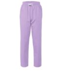Pantaloni da lavoro sanitario con chiusura con laccetti in tessuto, colore lilla ROMP0201.LI