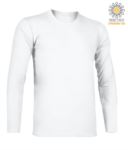 T-Shirt a manica lunga, girocollo, 100% Cotone, colore bianco X-CTU003.001