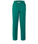 Pantaloni da lavoro sanitario con chiusura con laccetti in tessuto, colore verde acido ROMP0201.VE