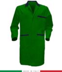 camice uomo da lavoro con bottoni coperti colore verde e grigio RUBICOLOR.CAM.VEBRBL