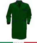 camice uomo bicolore a manica lunga da lavoro colore verde e nero RUBICOLOR.CAM.VEBBL
