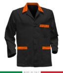 giacca da lavoro nera con inserti arancioni, tessuto Poliestere e cotone RUBICOLOR.GIA.NEA