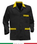 giacca da lavoro nera con inserti gialli, tessuto Poliestere e cotone RUBICOLOR.GIA.NEG
