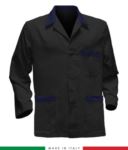 giacca da lavoro nera con inserti blu, tessuto Poliestere e cotone RUBICOLOR.GIA.NEBL