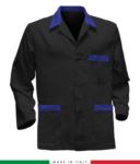 giacca da lavoro nera con inserti azzurri, tessuto Poliestere e cotone RUBICOLOR.GIA.NEAZ