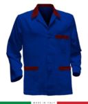 giacca da lavoro azzurro royal con inserti verdi, tessuto Poliestere e cotone RUBICOLOR.GIA.AZR