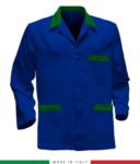 giacca da lavoro azzurro royal con inserti rossi, tessuto Poliestere e cotone RUBICOLOR.GIA.AZVEBR