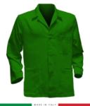 giacca da lavoro verde con inserti neri, made in Italy, tessuto Poliestere e cotone con due tasche RUBICOLOR.GIA.VEBR