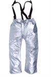 Pantaloni da avvicinamento foderati, proteggono dal calore, bretelle regolabili, certificato EN 11612: 2009, colore argento POAM15