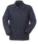 giacca da lavoro colore grigio con bottoni coperti 100% cotone irrestringibile ROA20109.BL
