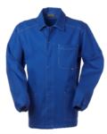 giacca da lavoro colore azzurro con bottoni coperti 100% cotone irrestringibile ROA20109.AZZ