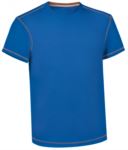 T-Shirt da lavoro girocollo, con cuciture di colore a contrasto, colore blu ROHH162.BR