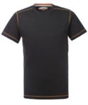 T-Shirt da lavoro girocollo, con cuciture di colore a contrasto, colore azzurro royal ROHH162.NE