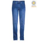 Pantaloni elastico da lavoro in jeans, multitasche, colore deep blu PAMUSTANG.AZC