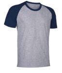 T-Shirt da lavoro manica corta, bicolore in jersey, colore arancione e azzurro royal VACAIMAN.GRN