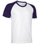 T-Shirt da lavoro manica corta, bicolore in jersey, colore bianco e arancione VACAIMAN.BVI
