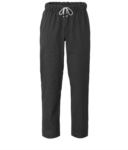 Pantaloni da cuoco, elastico sulla vita con laccio, colore bianco/nero ROMP0301.GN