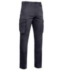 Pantalone da lavoro multitasche in cotone di colore grigio ROA00901.BLU