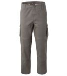 Pantalone da lavoro multitasche in cotone di colore grigio ROA00901.GR