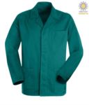 giacca da lavoro colore verde in cotone Massaua sanforizzato e bottoni coperti PPSTC03101.VE