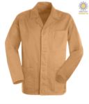 giacca da lavoro colore verde in cotone Massaua sanforizzato e bottoni coperti PPSTC03101.KA